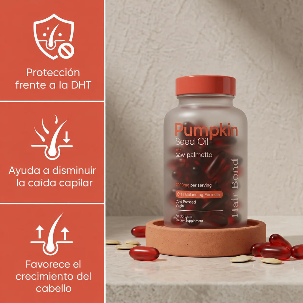 Aceite de Semilla de Calabaza + Saw Palmetto — Cápsulas Fortalecedoras